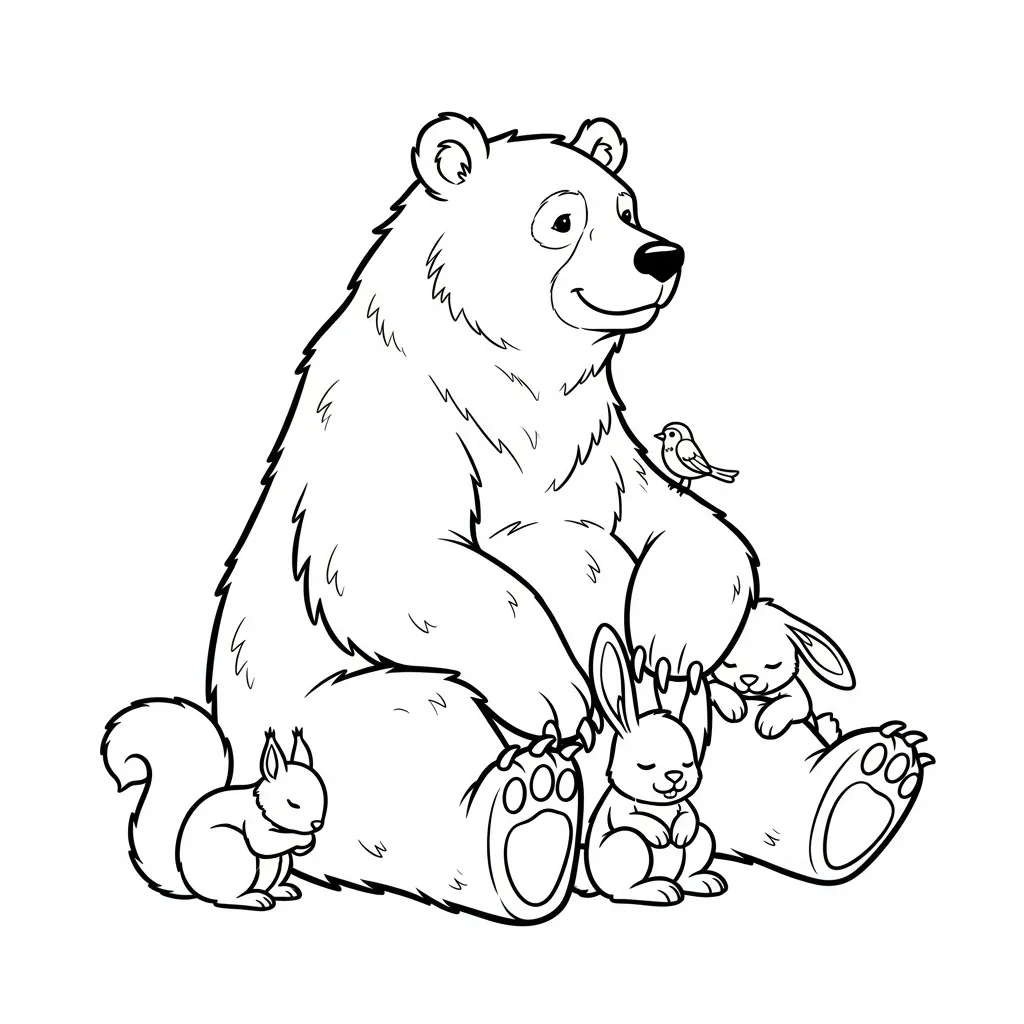 Osos 13 para colorear para bebé para imprimir