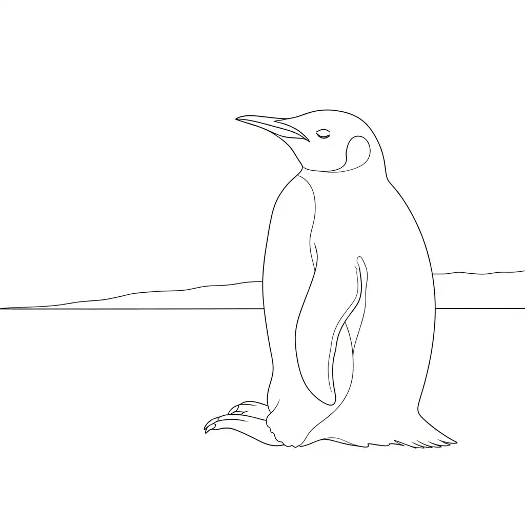 Pingüino para colorear para niño gratis