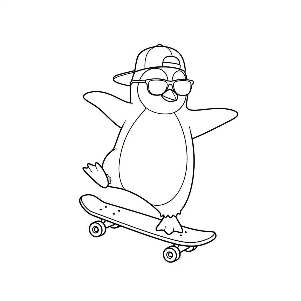 imagen para colorear Pingüino niño