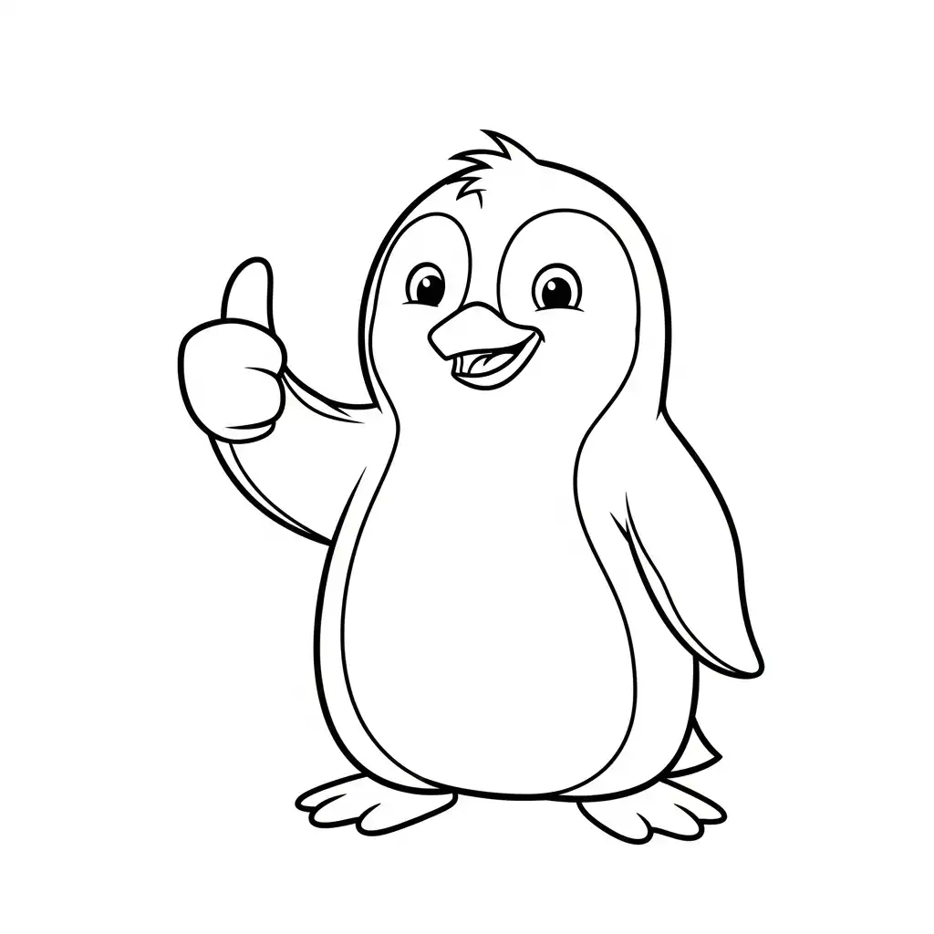 Pingüino para colorear para imprimir para niños