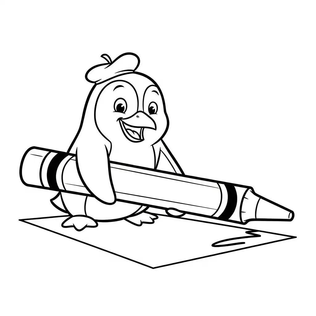 Pingüino para colorear para imprimir para niño de 12 años