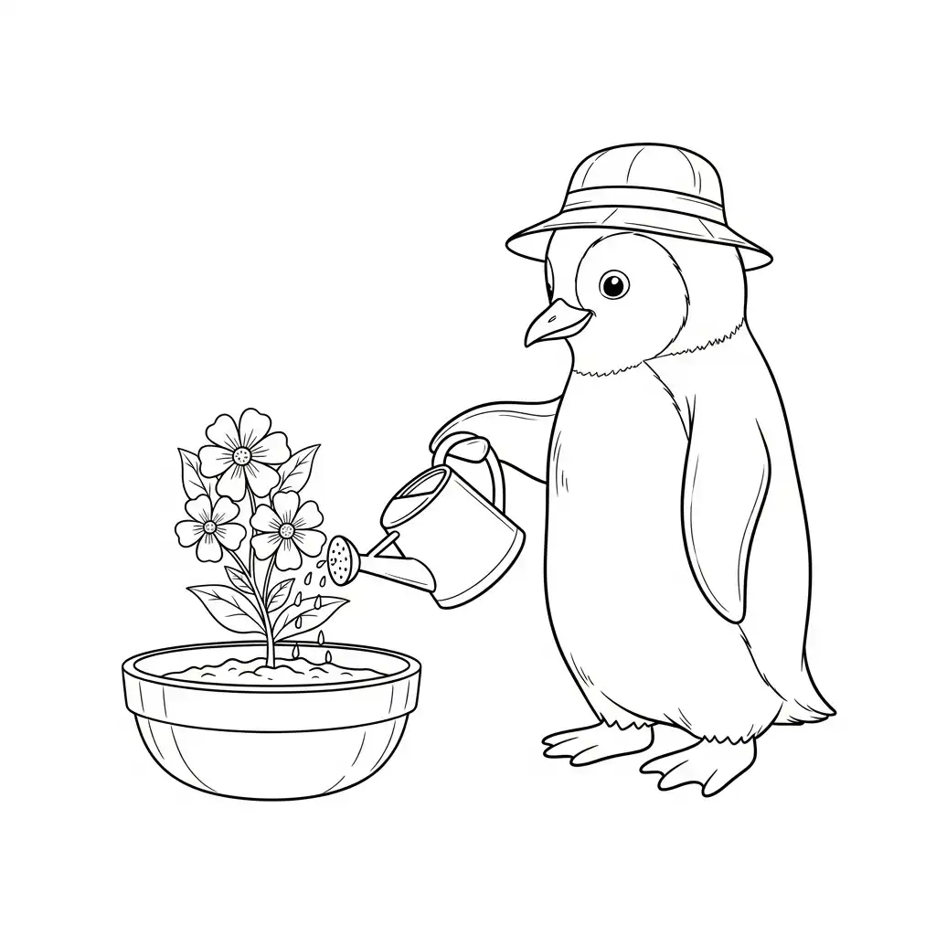 Pingüino para colorear para bebé para imprimir
