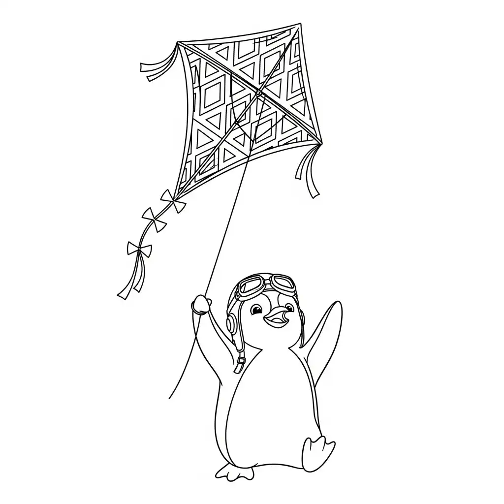 Pingüino para colorear para niño gratis 1