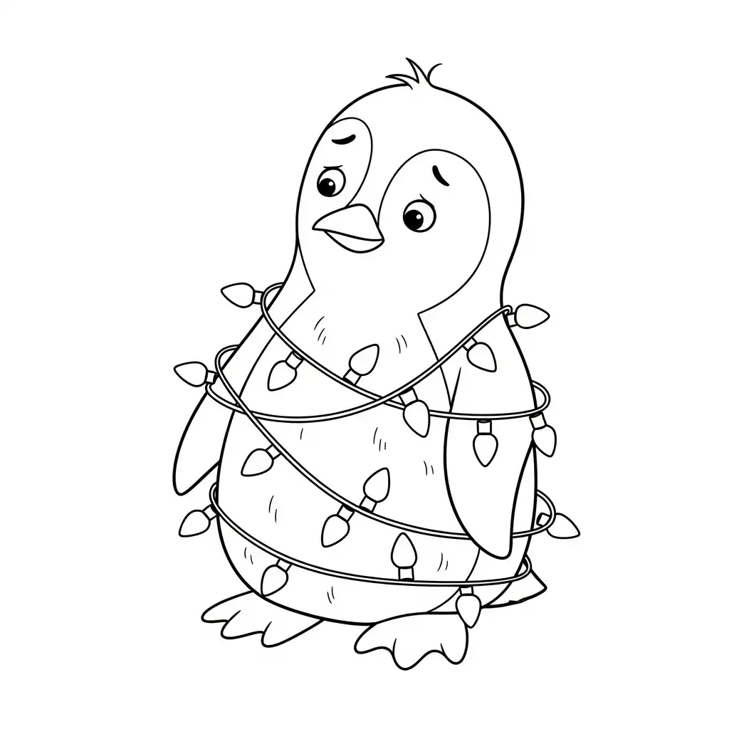 Pingüino para colorear para niño de 4 años