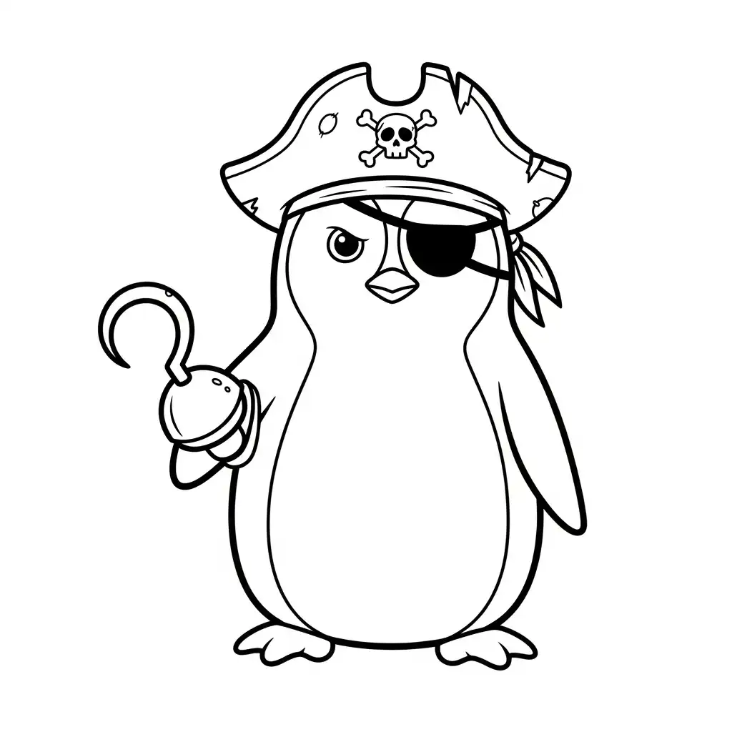 Pingüino para colorear para primaria