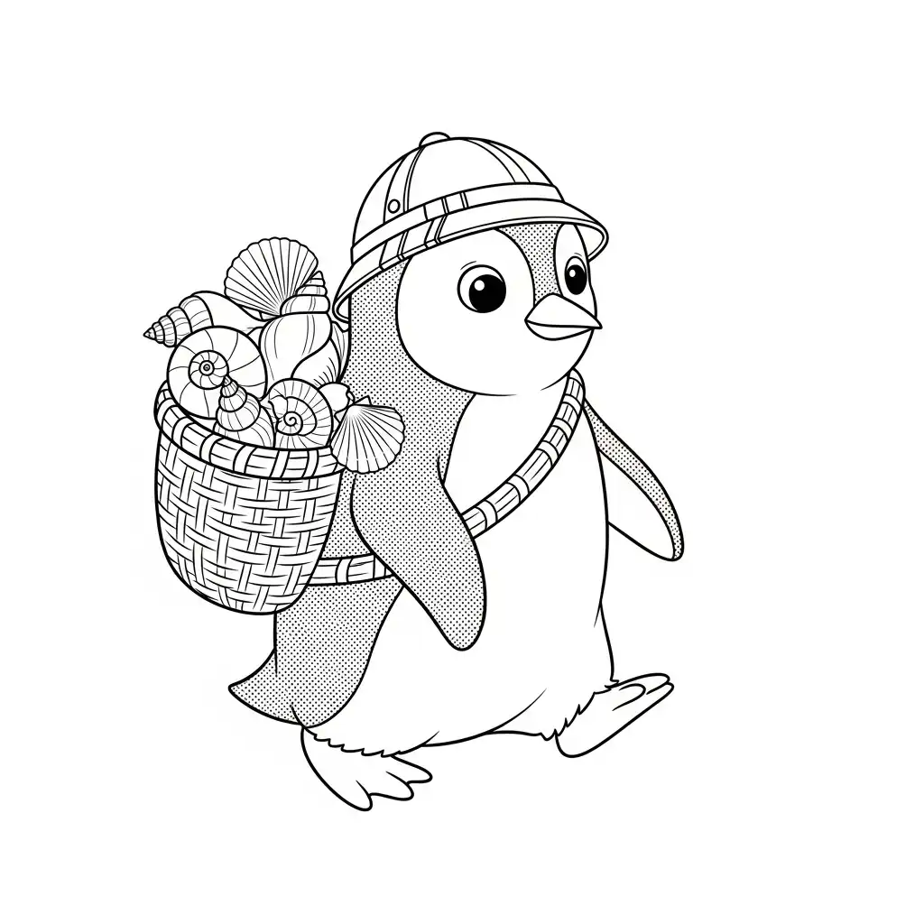 Pingüino para colorear para niños para imprimir