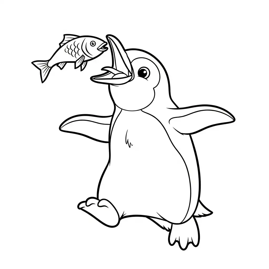 Pingüino para colorear para imprimir para niño de 6 años