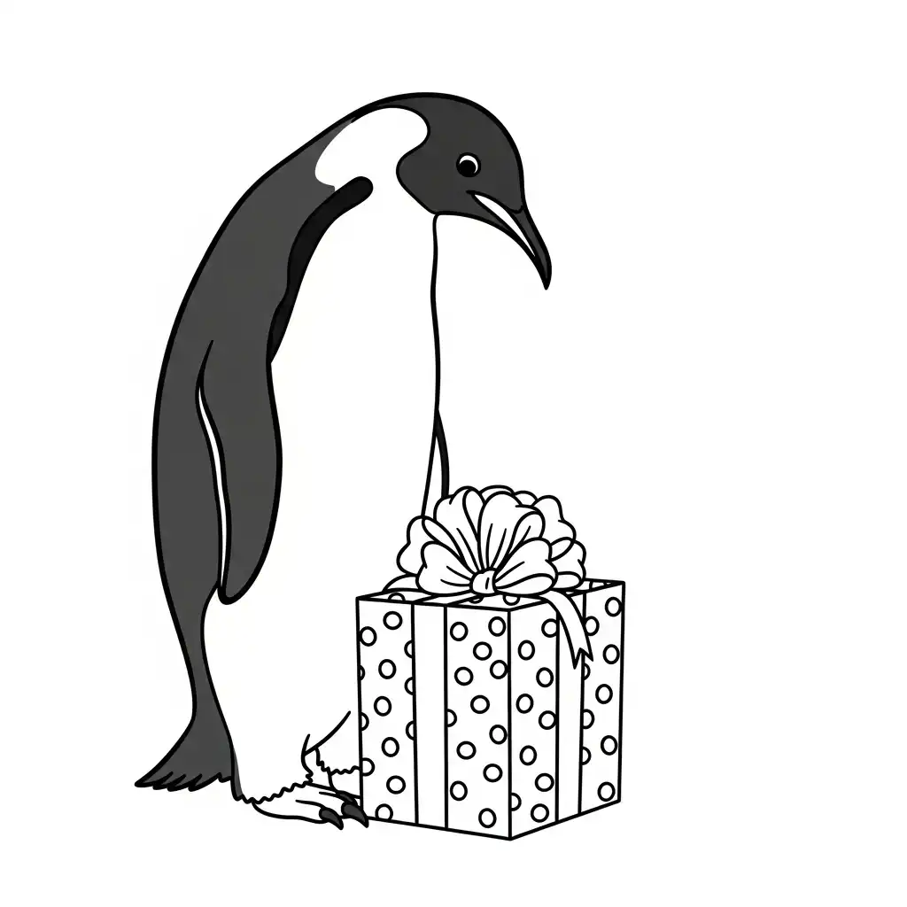 Pingüino para colorear para imprimir para niño de 3 años