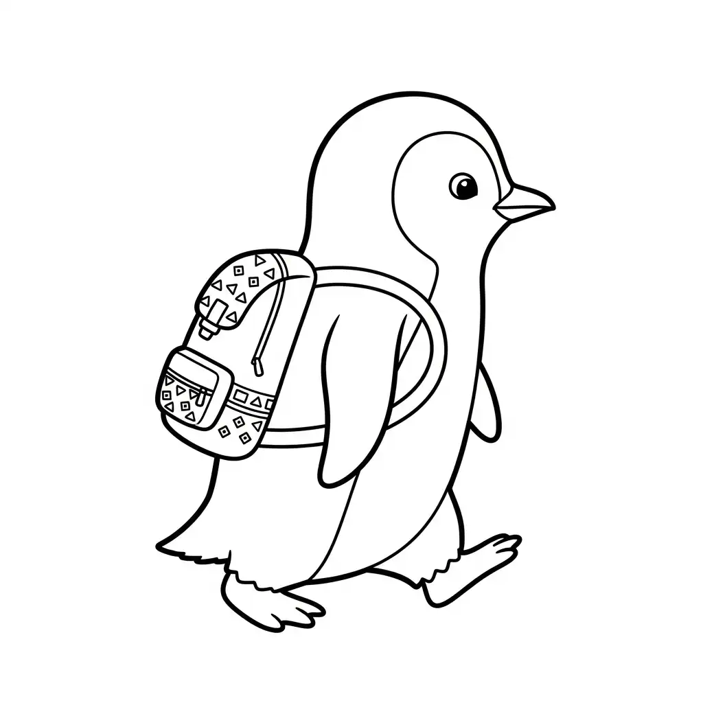 Pingüino para colorear para niño 1