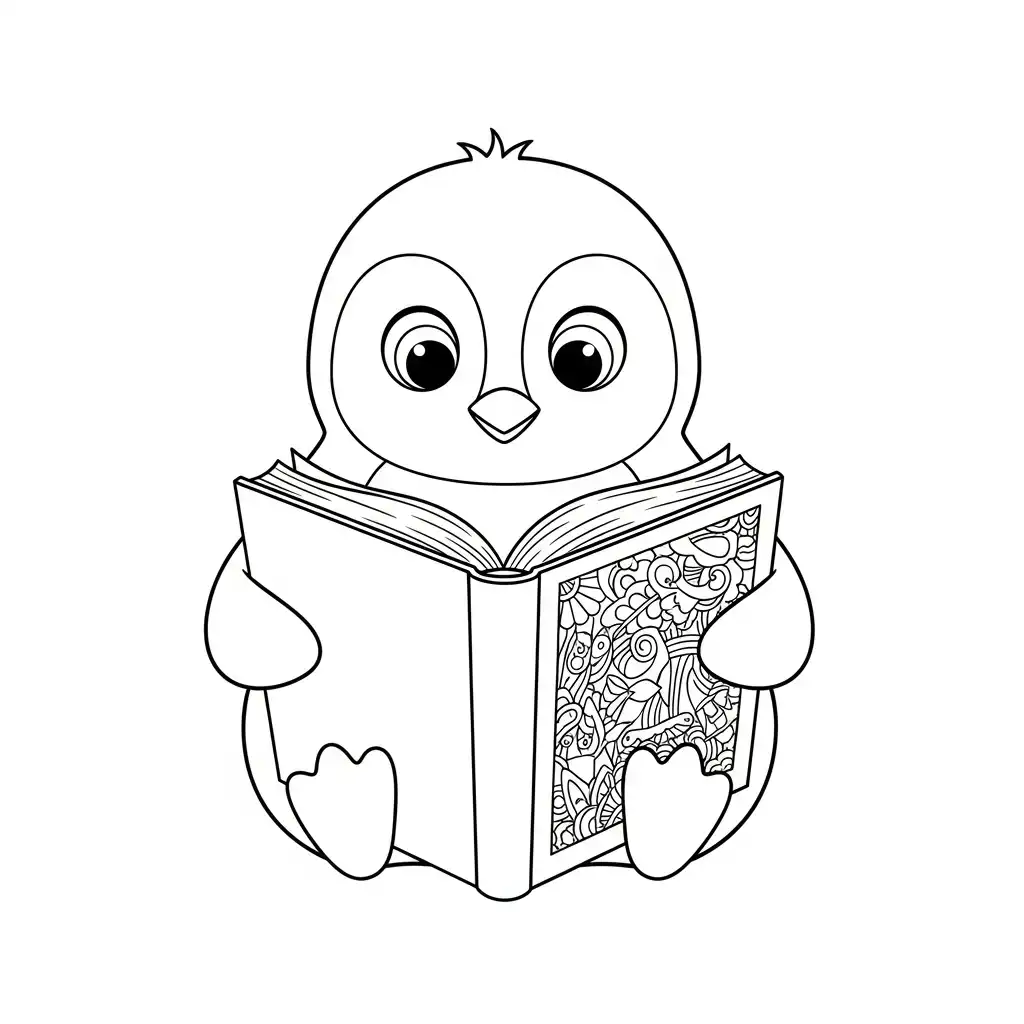 Pingüino para colorear para imprimir gratis