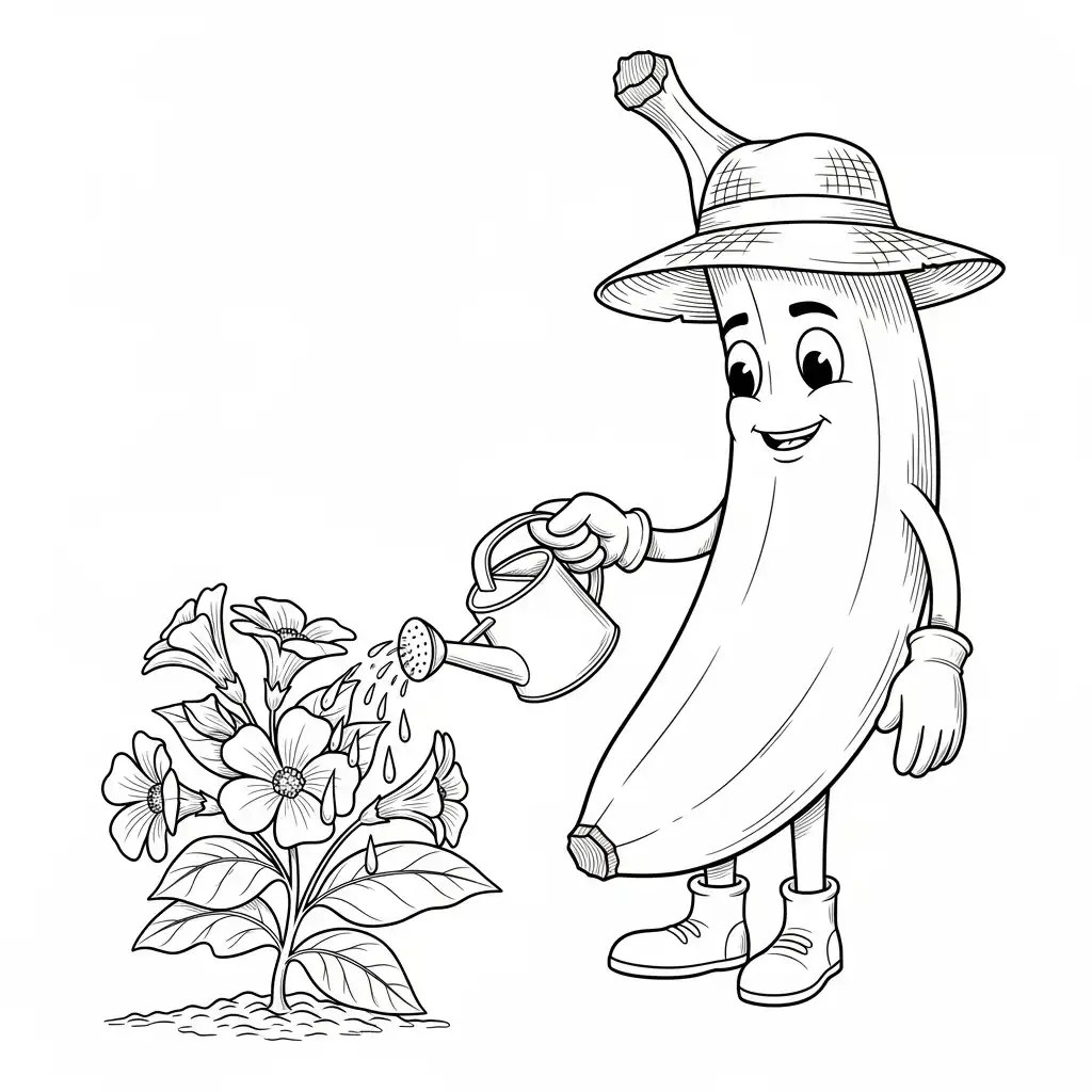 Plátanos para colorear para imprimir para niño de 6 años