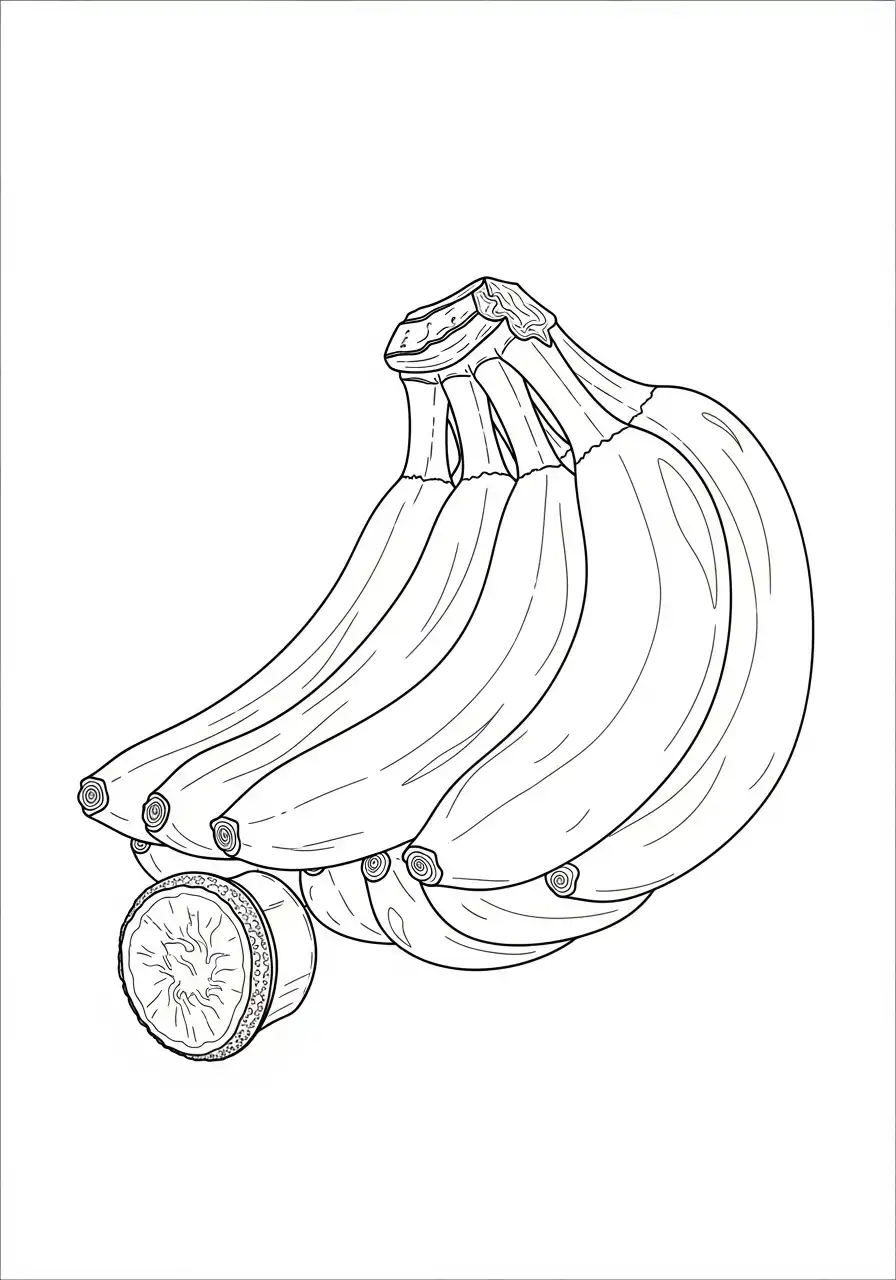 Plátanos para colorear para bebé para imprimir