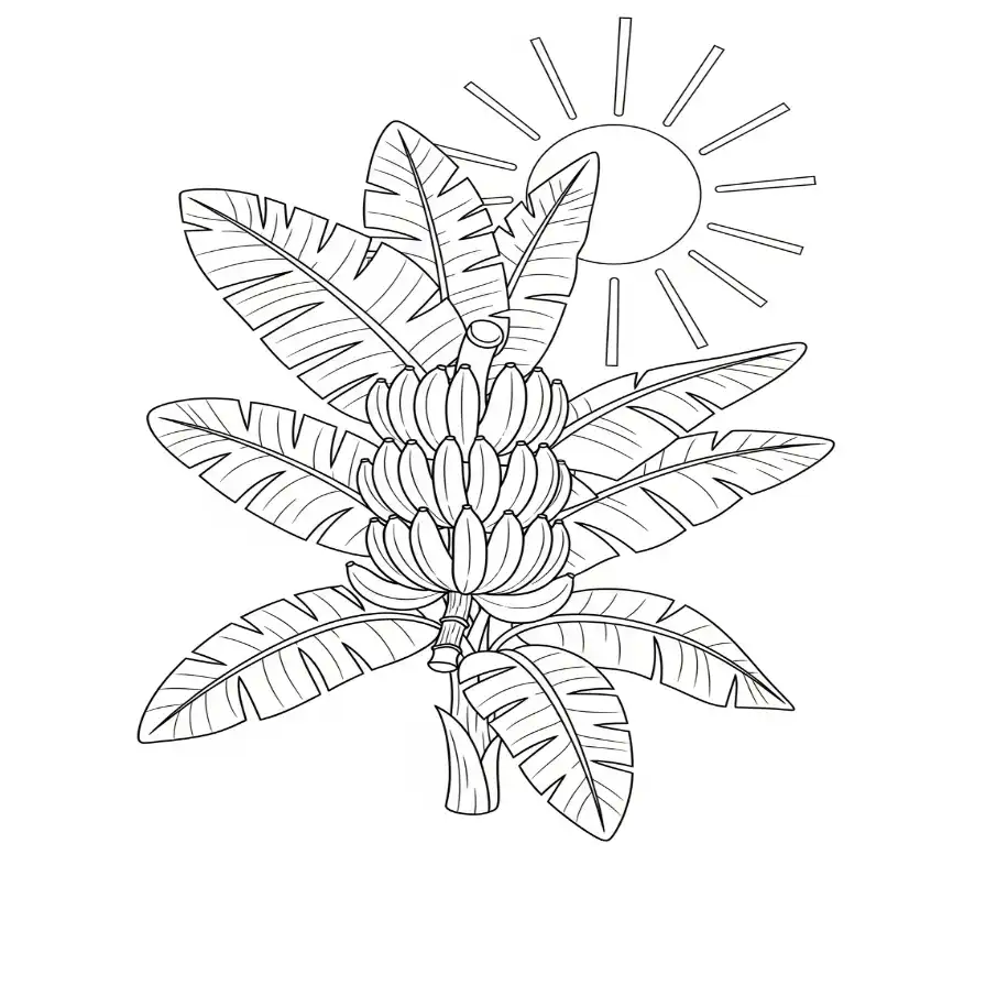 descargar Plátanos para colorear gratis