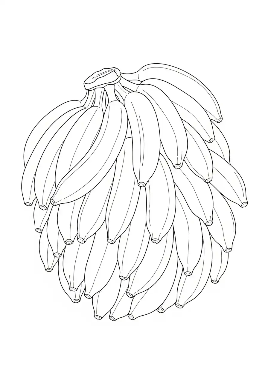 Plátanos para colorear para imprimir a4