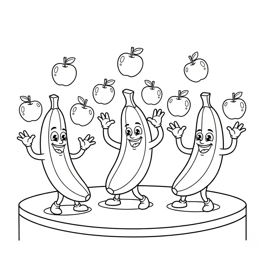 Plátanos para colorear para niño de 5 años