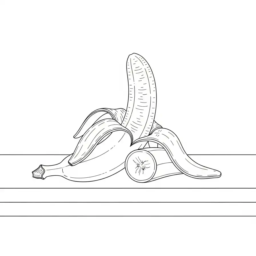 imagen de Plátanos para colorear para niño