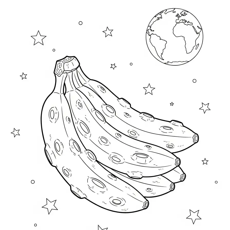 Plátanos para colorear para descargar