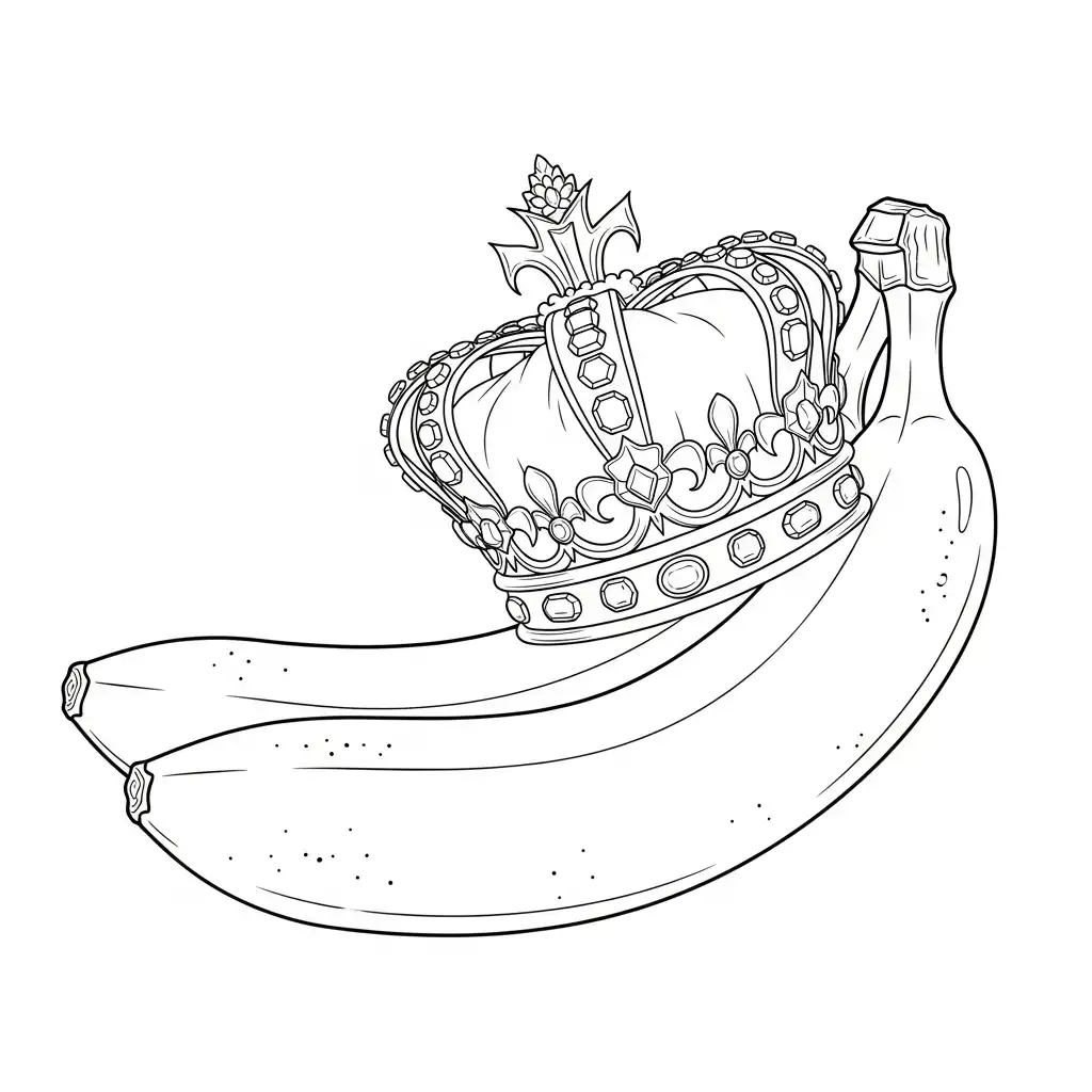 Plátanos para colorear para niños para imprimir