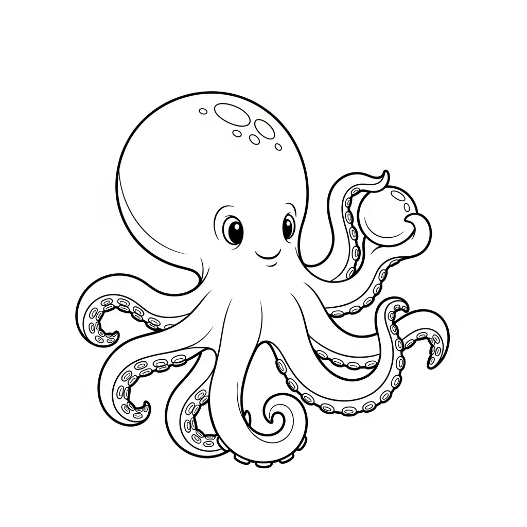Pulpo 5 para colorear gratis para niños