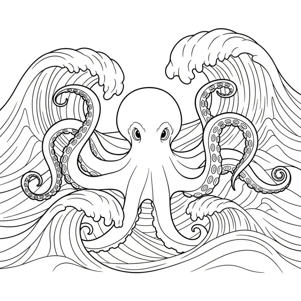 Pulpo 7 para colorear en línea gratis