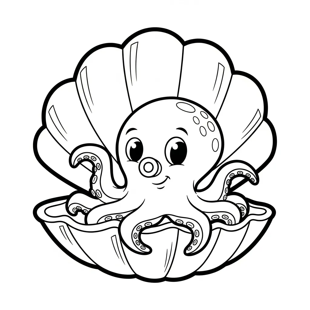 Pulpo 8 para colorear para imprimir pdf gratis