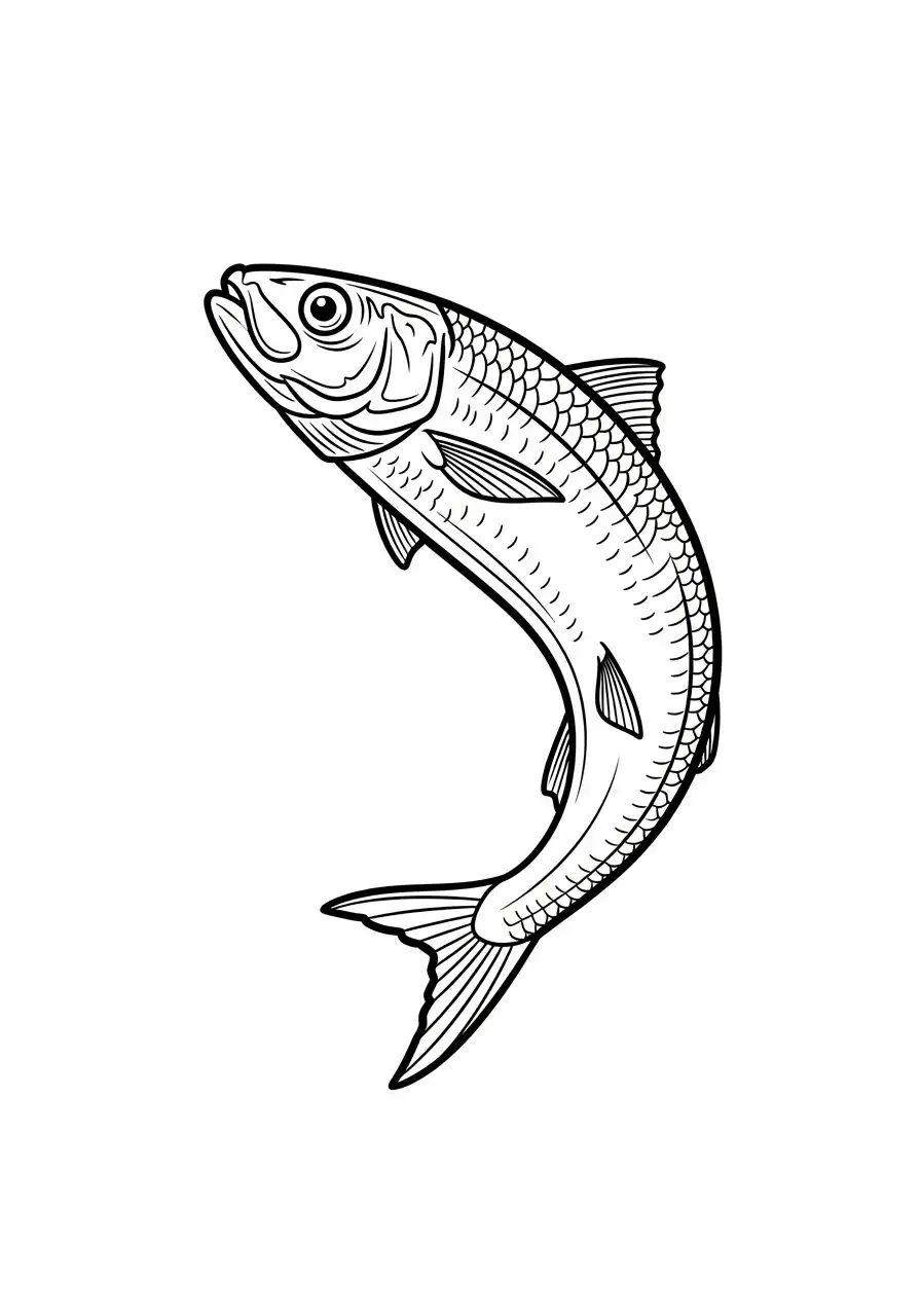 Sardina para colorear y dibujos
