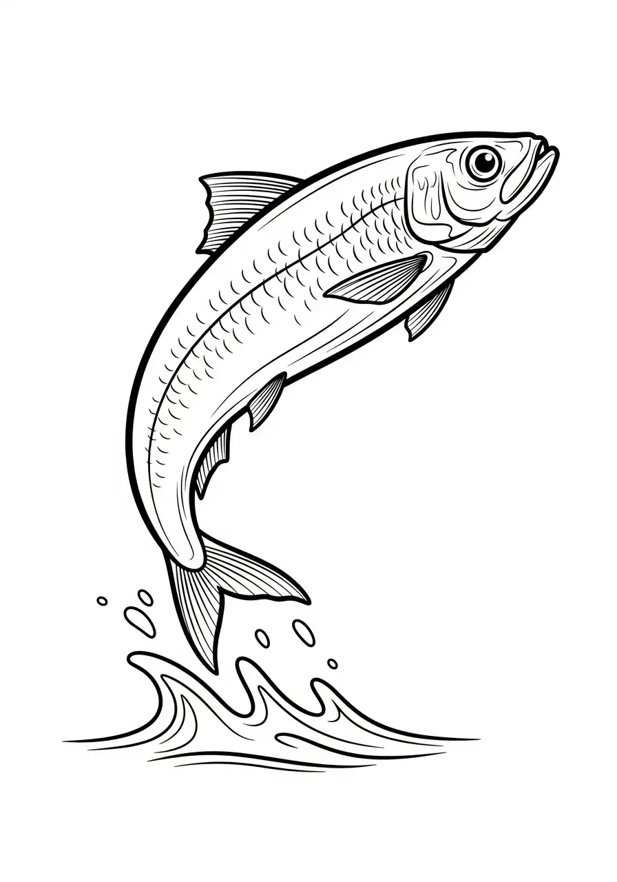 Sardina para colorear para imprimir para niño de 4 años