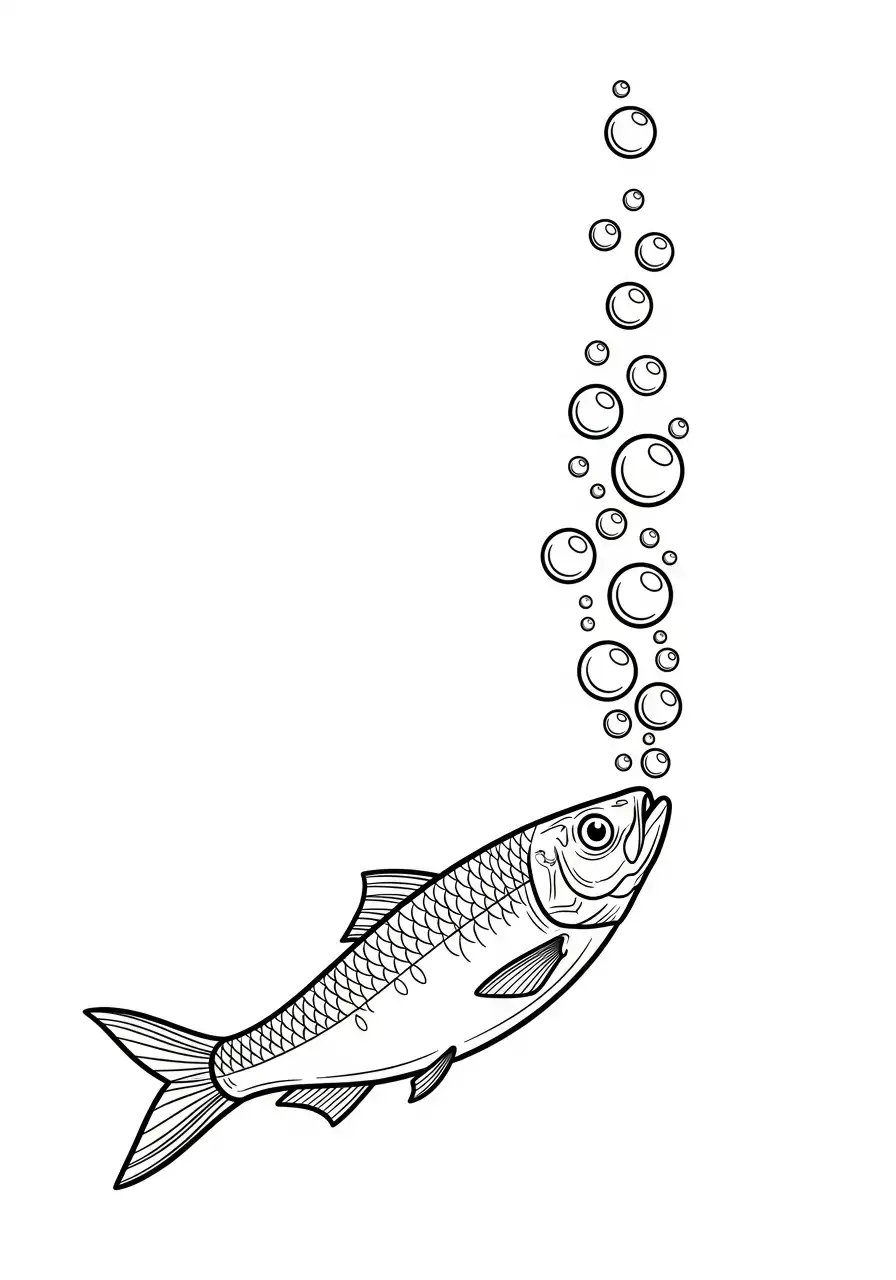Sardina para colorear educativo para niño