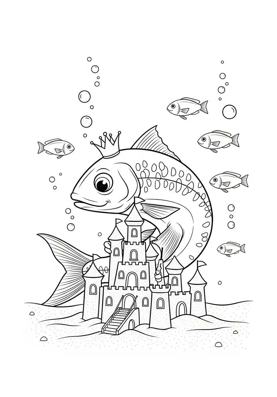 Sardina para colorear para imprimir para niño de 2 años