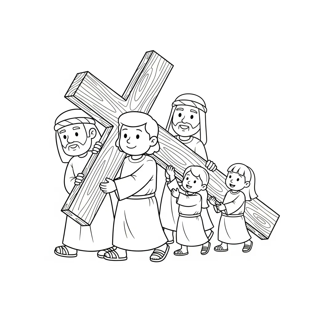 Semana Santa 1 para colorear en línea para niño