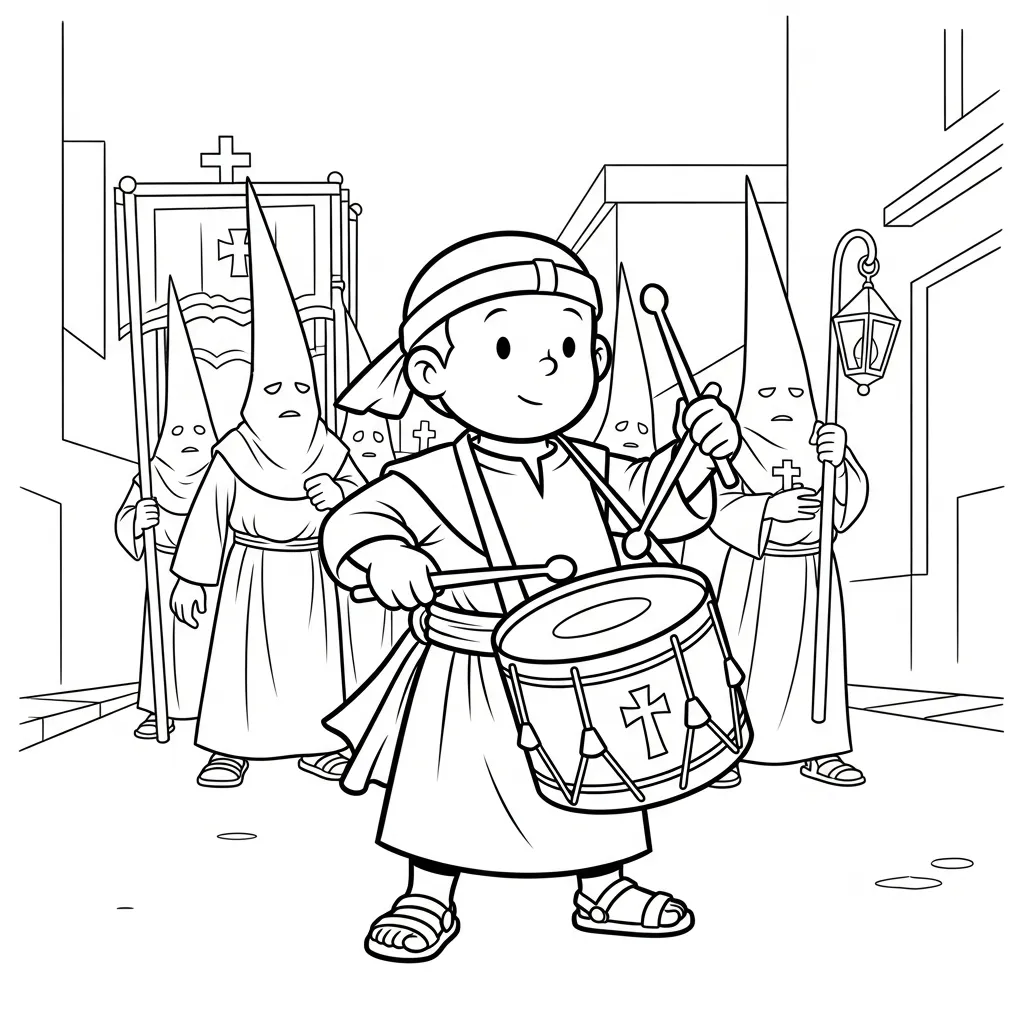 Semana Santa 18 para dibujar e imprimir