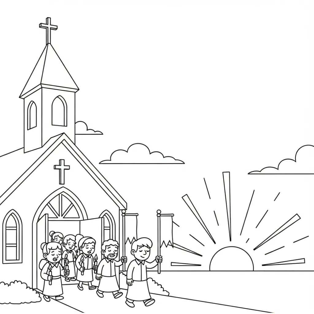 Semana Santa 2 para colorear y dibujo para imprimir