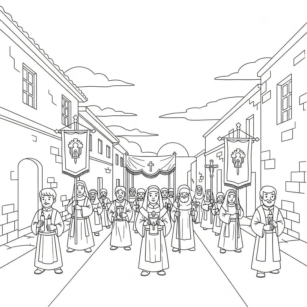 Semana Santa 6 para colorear para niño de 8 años