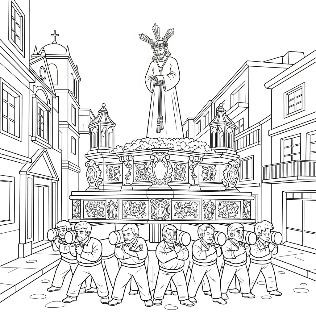 Semana Santa 8 para colorear para niño gratis