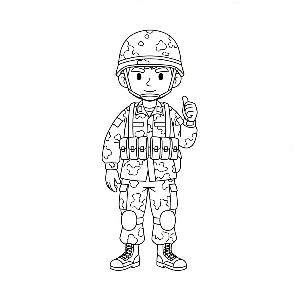 Soldado 10 para colorear para imprimir gratis