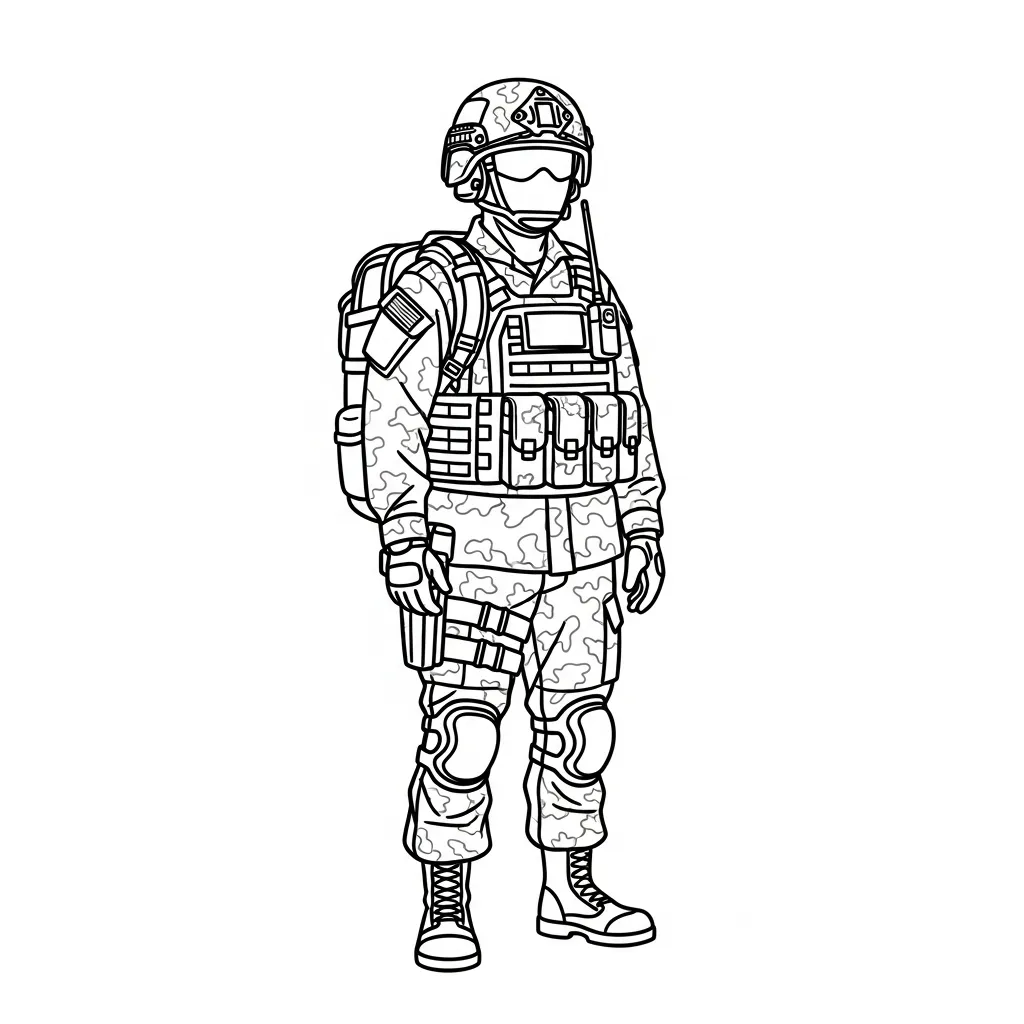 Soldado 11 para colorear para primaria