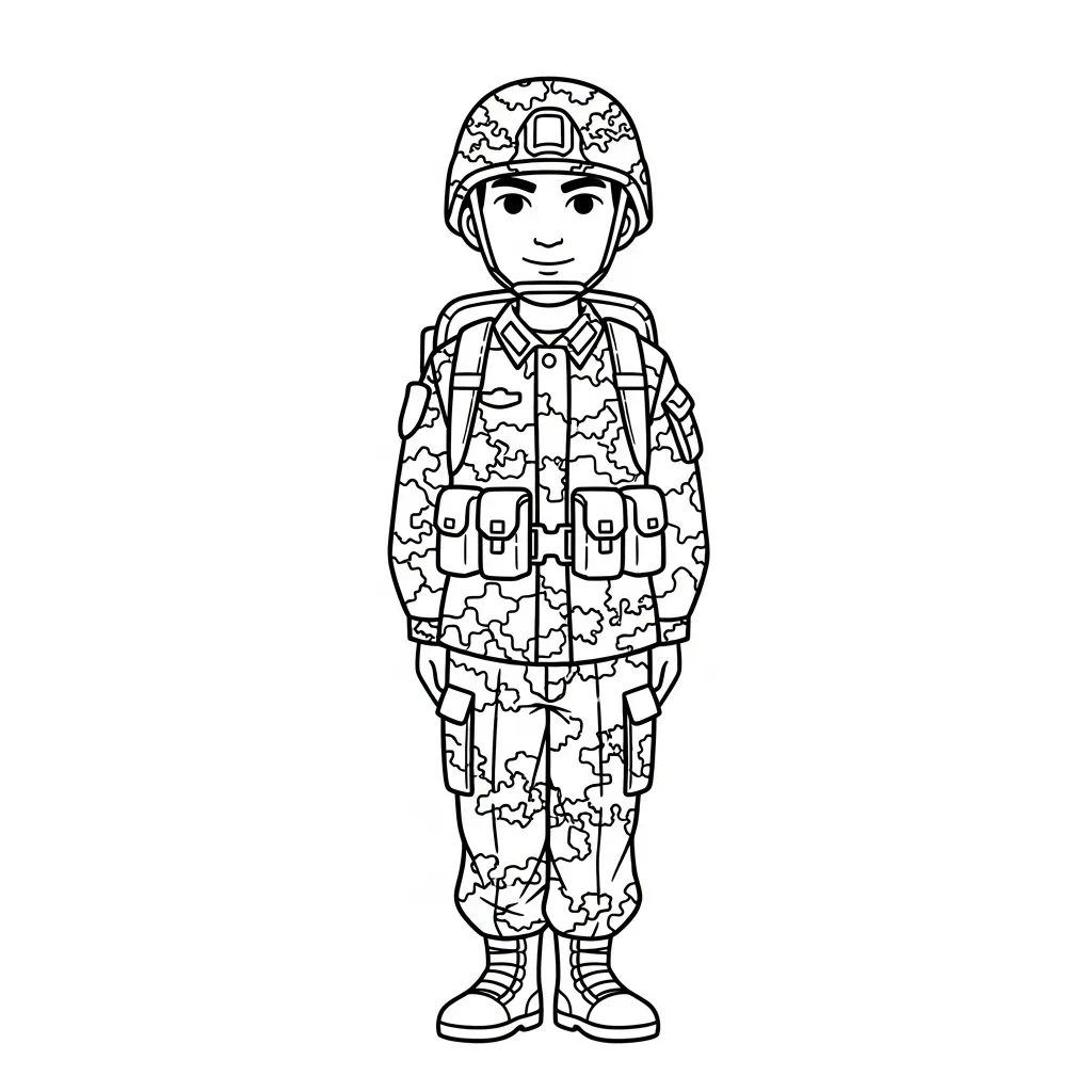 Soldado 18 para colorear gratis para imprimir