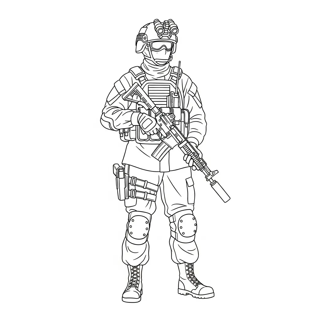 Soldado 19 para colorear para imprimir pdf gratis