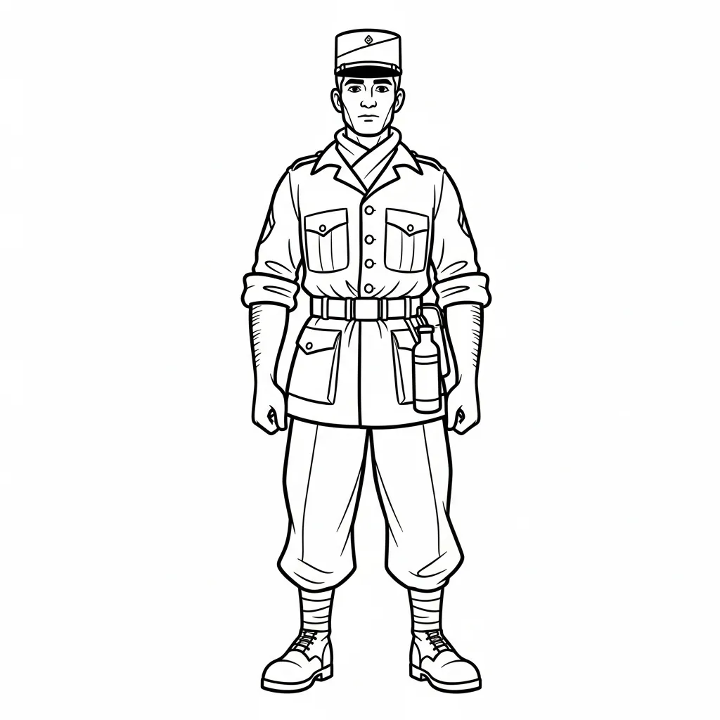 Soldado 5 para colorear y aprendizaje