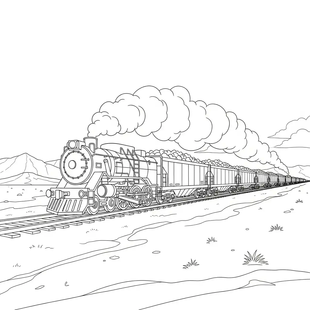 imagen para colorear Trenes niño