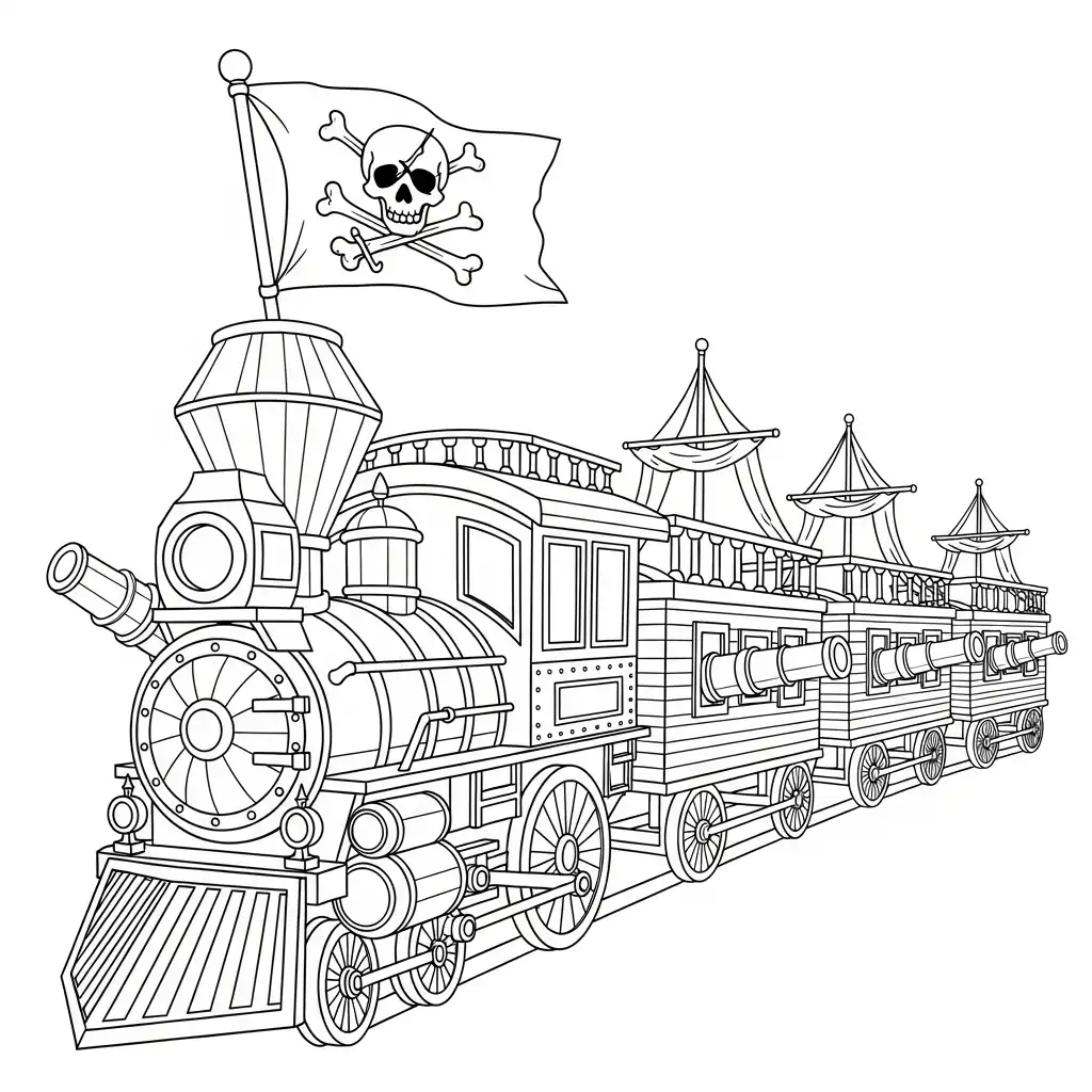 Trenes para colorear para niños para imprimir gratis