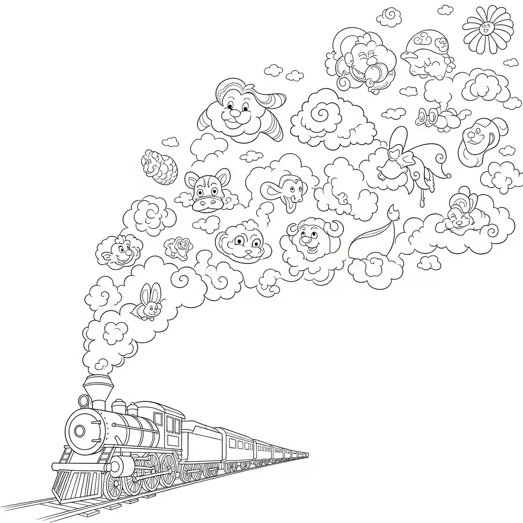 imprimir Trenes para colorear gratis