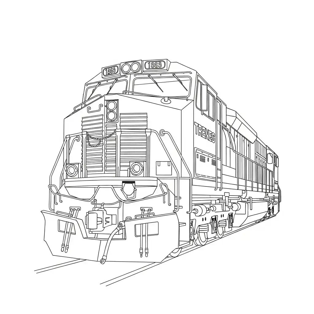 Trenes para colorear para niños para imprimir