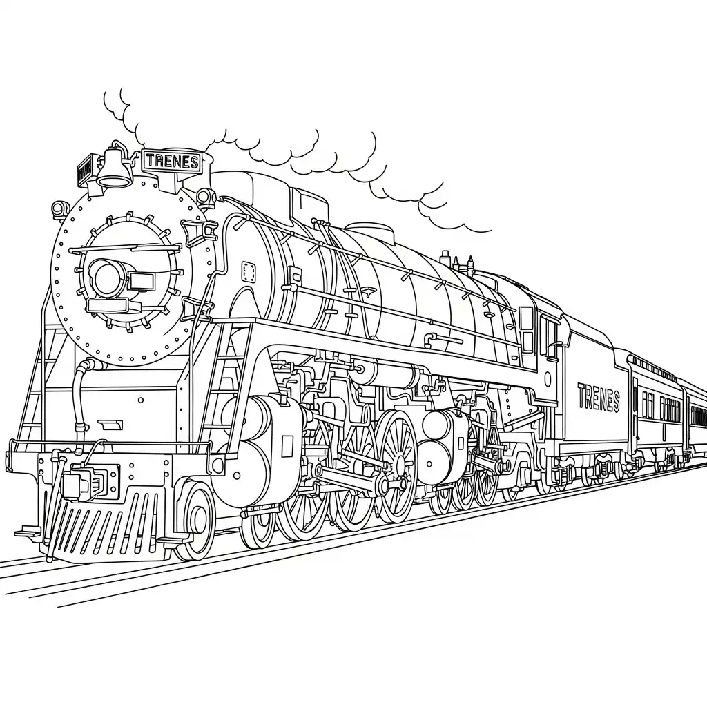 Trenes para colorear y recortar para imprimir gratis