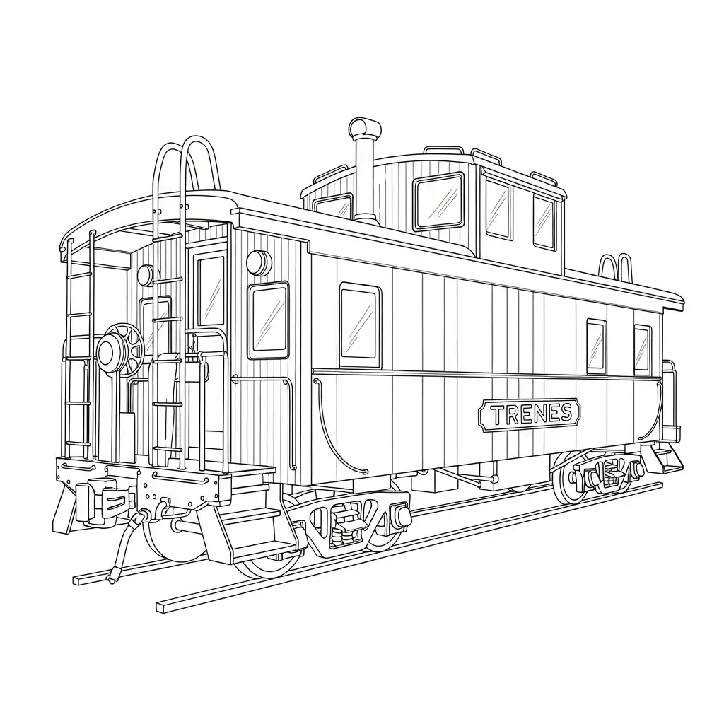 Trenes para colorear y recortar para imprimir gratis 1