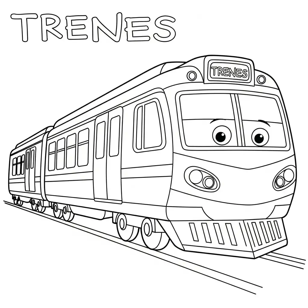 Trenes para colorear y recortar para imprimir gratis 2