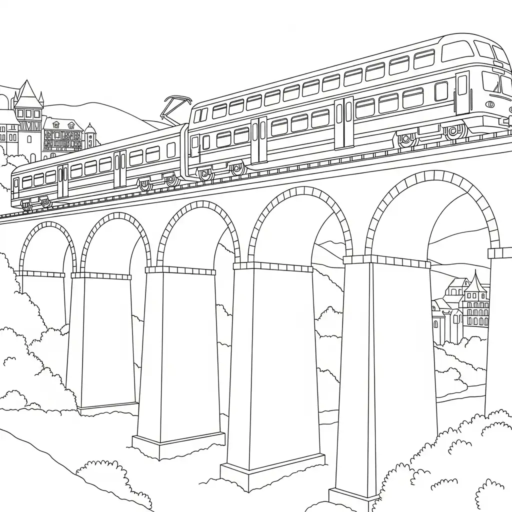 Trenes para colorear y recortar