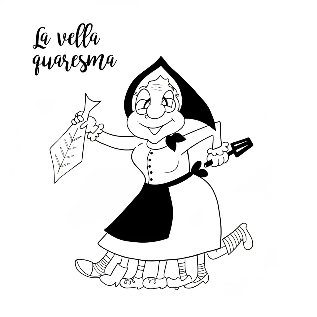 Vella Quaresma de niño para colorear para imprimir