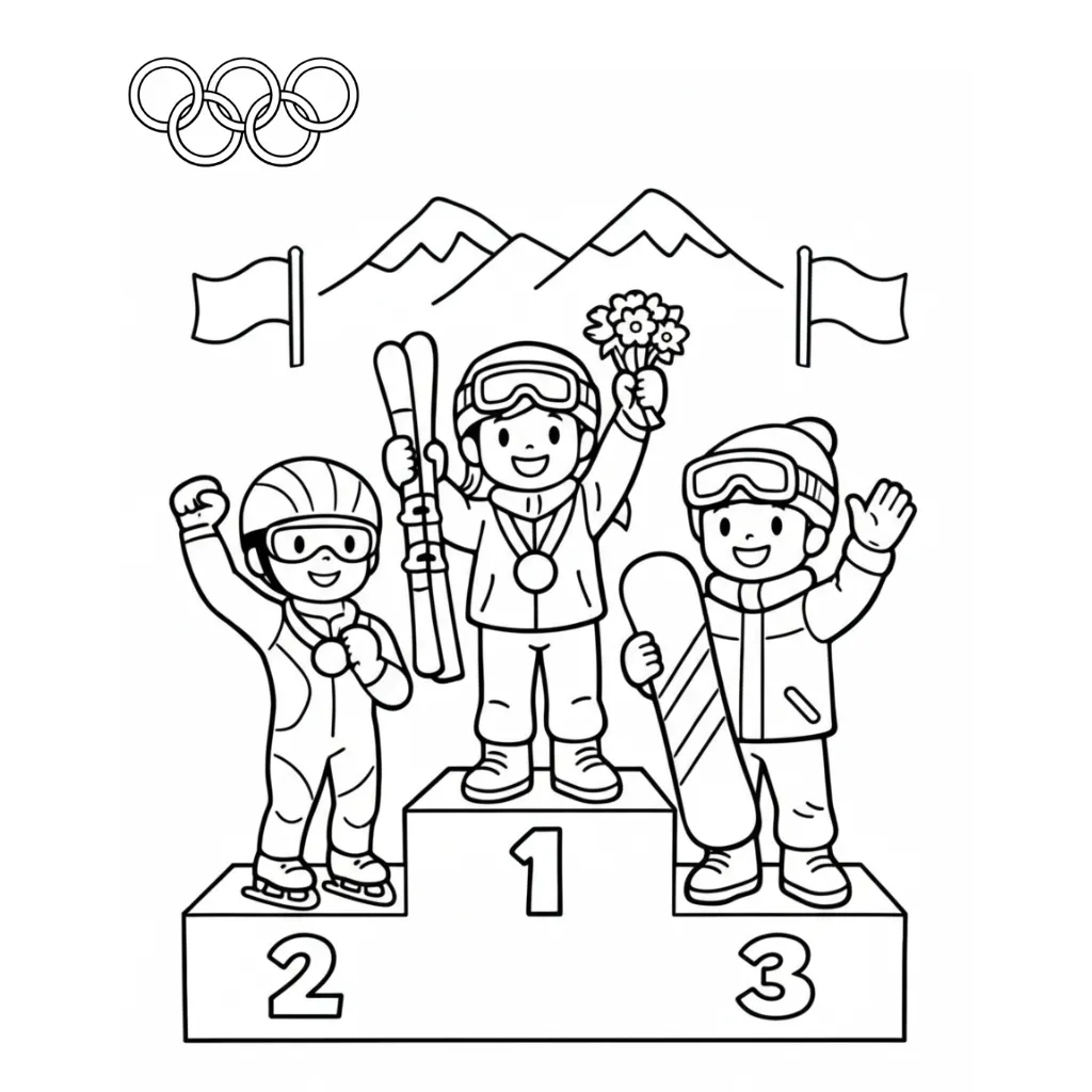 Winter Olympics 2026 15 para colorear en línea gratis