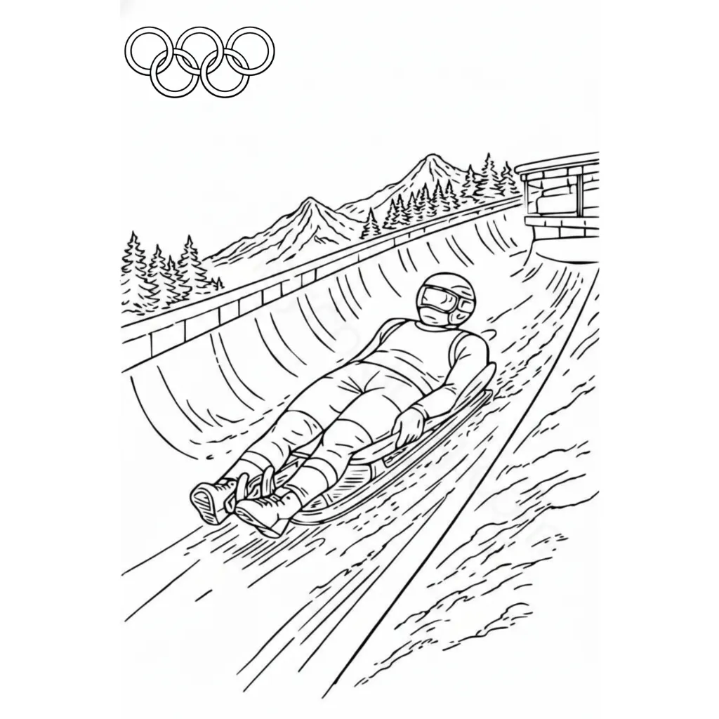 Winter Olympics 2026 5 para colorear gratis para imprimir